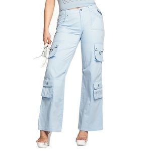 I Am Gia Jayda blue cargo pants new with tags